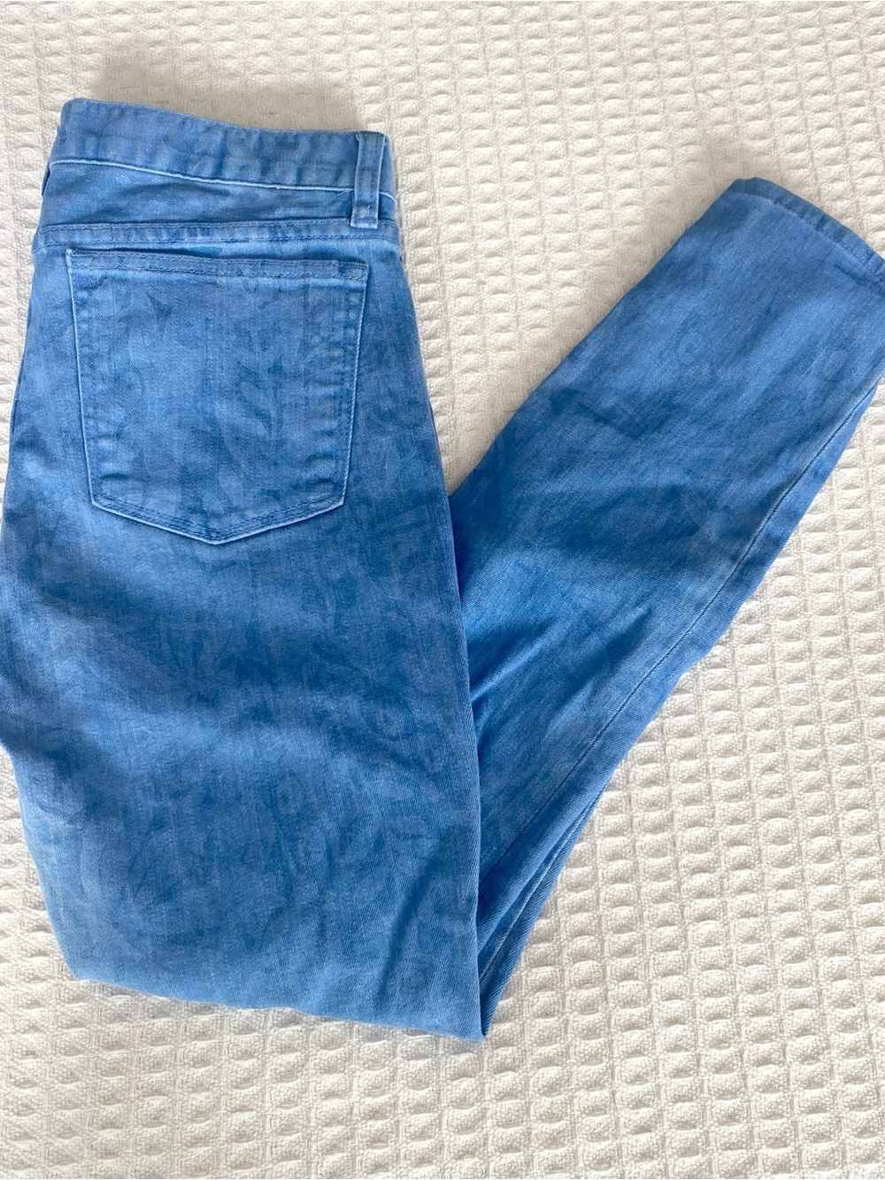 J. Crew ankle toothpick jean blue floral print size 27